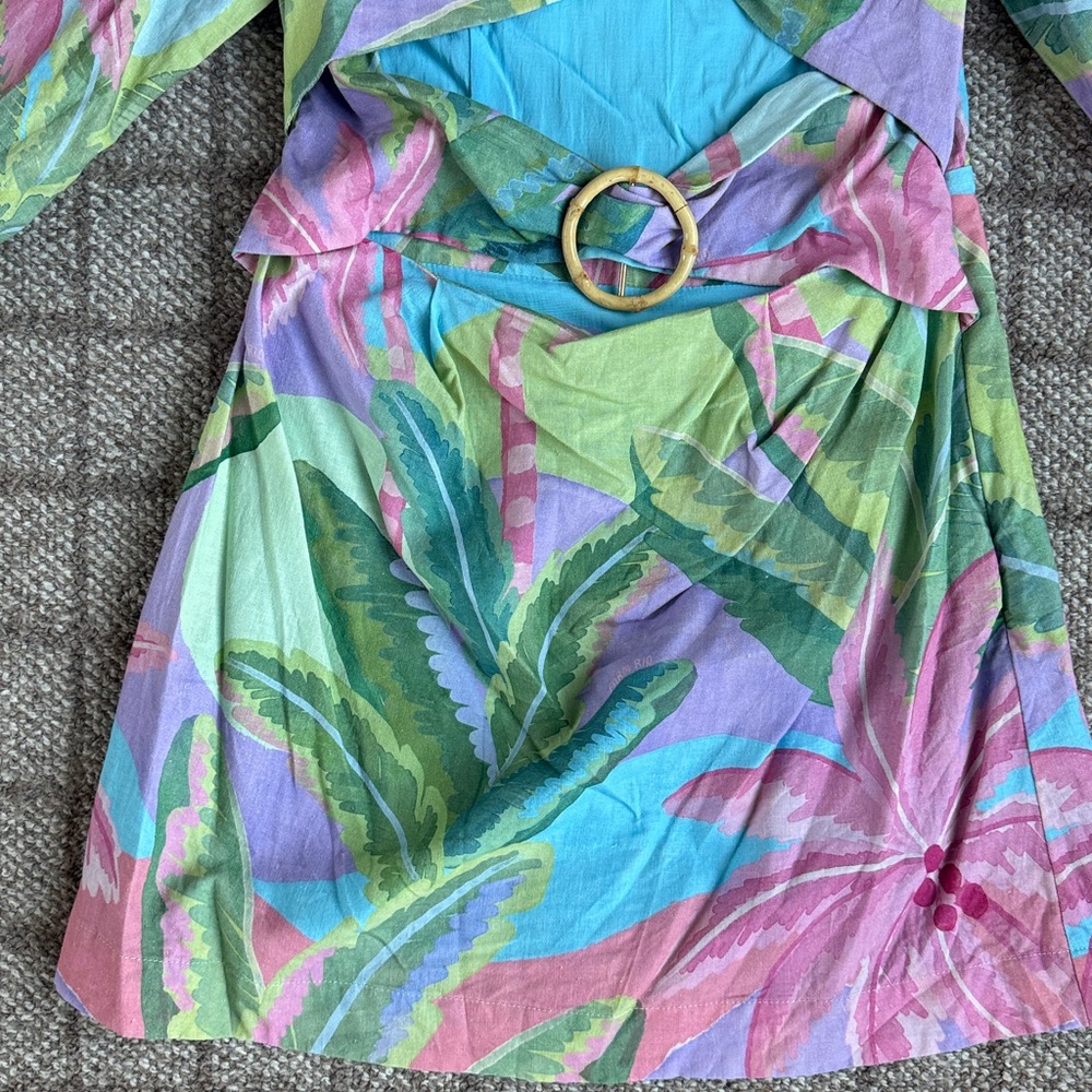 FARM Rio Pastel Tropical Mini Dress in Pink, Blue & Green - Picture 6 of 8